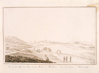 Veduta della città fortificata e del Palazzo di Piombino, 1812 da Salomon Guillaume Counis